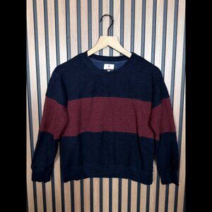 Sundry Sweater 0 / XS Womens Blue Navy Crewneck Pullover Striped